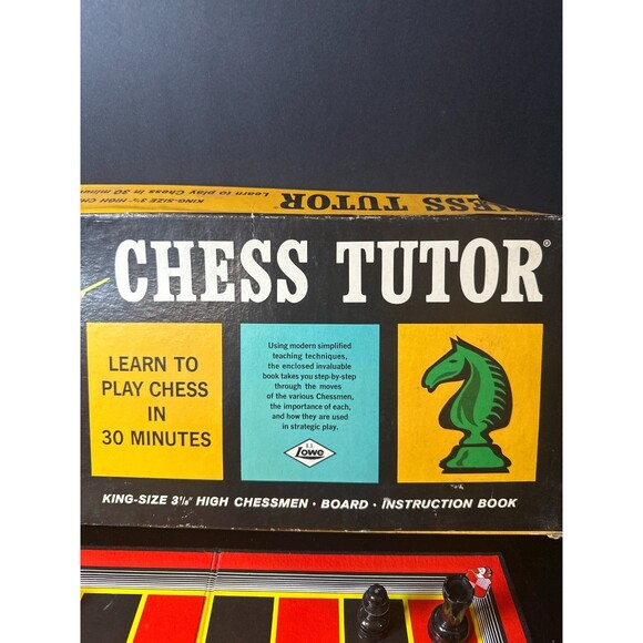 Vintage E.S. Lowe Chess Tutor Set w/ Board & Book – 1 Piece Missing - Picture 6 of 9